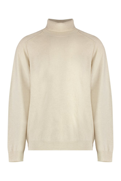 Roberto Collina Roll Neck Knitted Jumper In Beige