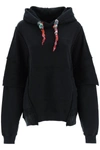 Khrisjoy Towel Cloth Effect Splice Hooded Sweater In Black