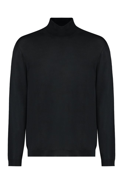 Roberto Collina Turtleneck Knit Sweater In Black