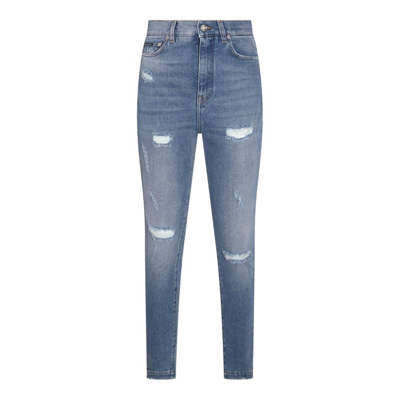 Dolce & Gabbana Grace Jeans With Ripped Details In Blue