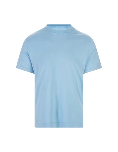 Fedeli Basic T-shirt In Sky Blue Organic Cotton