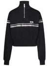 Gcds Rhinestone-embellished Cropped Sweatshirt In Black