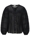 ISABEL MARANT ISABEL MARANT BLACK COTTON BLEND BLOUSE