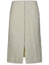 Jil Sander Textured-finish Zip-up Midi Skirt In White