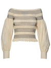 Max Mara Walk Off-shoulders Top In Avorio