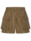 Msgm Persimmon Polyester Cargo Shorts In Green