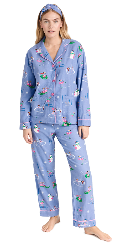 Pj Salvage Flannel Pyjama Set In Peri
