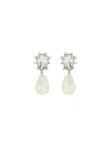 Oscar De La Renta Crystal Pearl Drop Earrings In Crystal