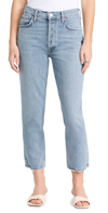 AGOLDE RILEY CROP: HIGH RISE STRAIGHT CROP STRETCH JEANS HASSLE