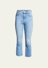 Mother The Insider Crop Step Fray Jeans In Out Of The Blue O