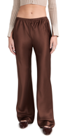 REFORMATION GALE SATIN MID RISE BIAS PANTS CAFE
