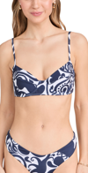 MARA HOFFMAN LUA BIKINI TOP NAVY WHITE