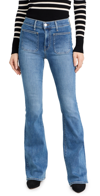 VERONICA BEARD JEAN BEVERLY SKINNY FLARE JEANS WITH PATCH SIERRA