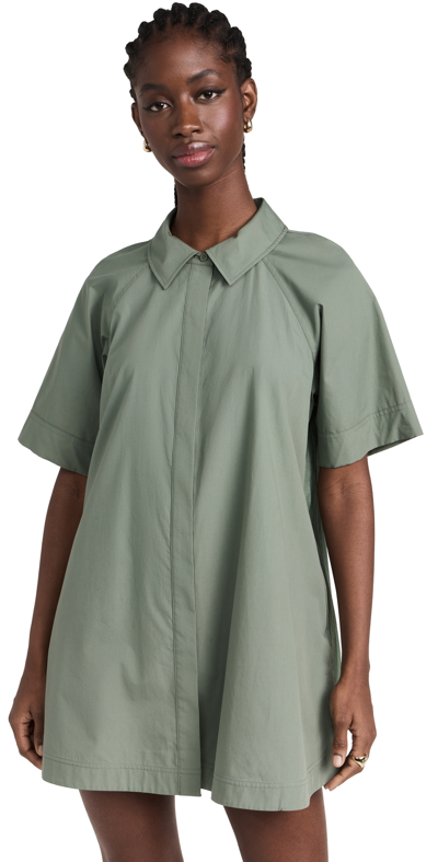Simkhai Blanche Short Sleeve Shirt Mini Dress Park Slope L