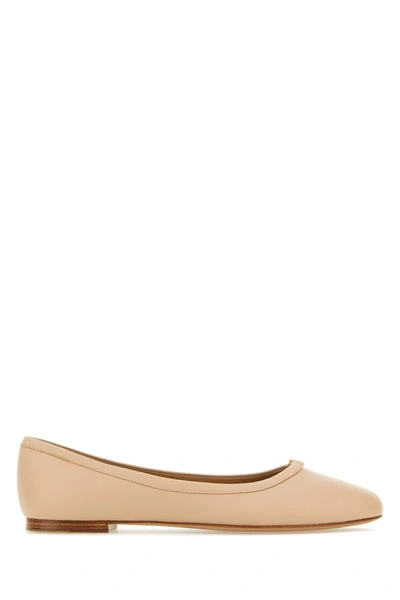 Chloé Neutral Marcie Leather Ballerina Shoes In Neutrals