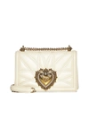 Dolce & Gabbana Devotion Medium Leather Shoulder Bag In Burro