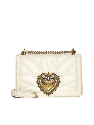 Dolce & Gabbana Cream Leather Crossbody Bag In Neutrals