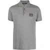 Dolce & Gabbana Gray Logo Plaque Cotton Men Polo Shirt T-shirt In Grey