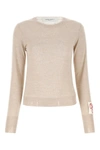Golden Goose Distressed Fine-knit Jumper In Tan
