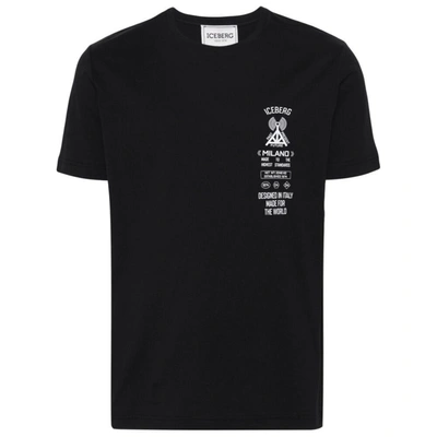 Iceberg Logo-print Cotton T-shirt In Black