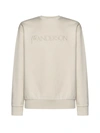 Jw Anderson Logo-embroidered Cotton Sweatshirt In Beige