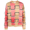 Marni Multicolor Intarsia Pattern Mohair Blend Sweater In Neutrals/pink