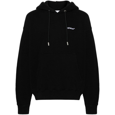 Off-white Cotton Arrows Hoodie In Black