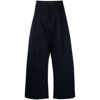 Studio Nicholson Sorte Pleated Cotton-twill Wide-leg Trousers In Blue