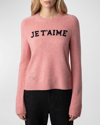 Zadig & Voltaire Lili Ws Je T'aime Cashmere Sweater In Litchi