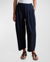 Apiece Apart Spa Pleat Cropped Pants In Navy