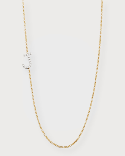 Zoe Lev Jewelry Diamond Asymmetrical Initial Necklace, J In Gold