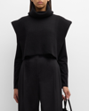 The Row Eppie Cashmere Rib Turtleneck Collar In Black