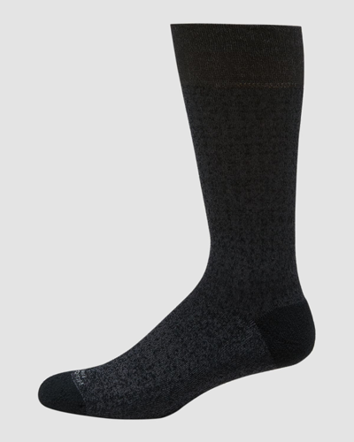 Marcoliani Men's Mini Check Mid-calf Socks In 007 Black