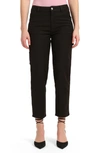 Mavi Jeans Luisa High Waist Straight Leg Twill Carpenter Pants In Black Luxe Twill