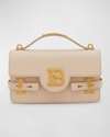 Balmain Bbuzz 24 Flap Calfskin Shoulder Bag In Nude