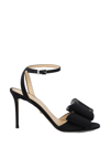 Mach&mach Mach E Mach Satin Le Cadeau Sandals With Double Bow In Black