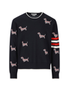 Thom Browne 4-bar Stripe Grosgrain Loop Jumper In Blue