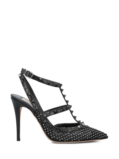 Valentino Garavani Heeled Shoes In Black Diamond/black