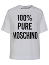 Moschino Viscose Envers Satin Logo T-shirt In White