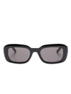 Saint Laurent Sl M130 Rectangle-frame Sunglasses In Black