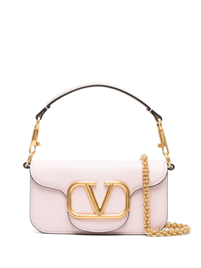 Valentino Garavani Compact Leather Handbag With Detachable Chain Strap In Pastel