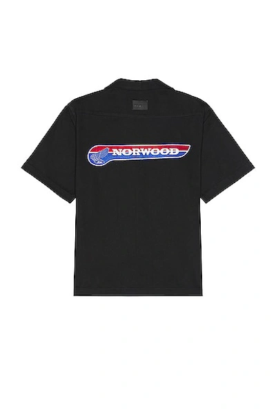 Norwood Pit Crew Button Down Shirt In Black