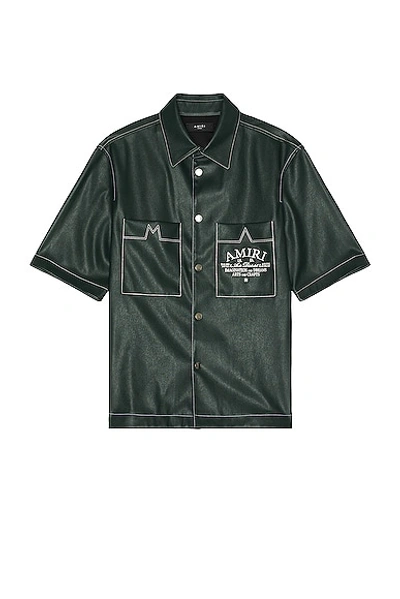 Amiri Arts District Camp Shortsleeved Shirt In Rain_forest