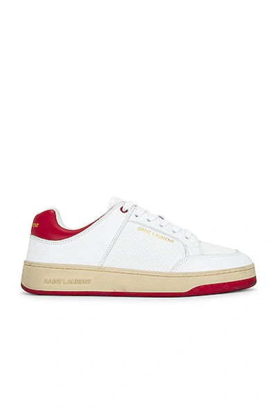 Saint Laurent Men's Sl/61 Bicolor Leather Low-top Trainers In White