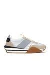 Tom Ford James Chunky Platform Sneakers In Silver & Cream