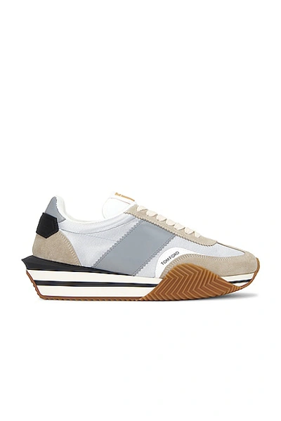 Tom Ford James Trainer In Silver + Cream