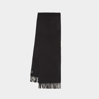 APC AMBROISE EMBROIDERED SCARF - A.P.C. - WOOL - BLACK