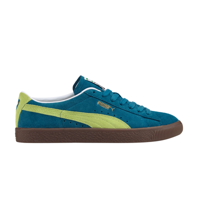 Pre-owned Puma Suede Vintage 'blue Coral Yellow Alert'