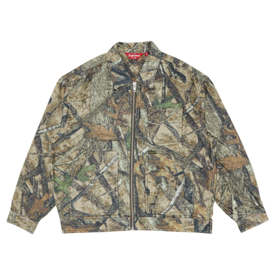 Pre-owned Supreme Moleskin Work Jacket 'camo' In Multi-color