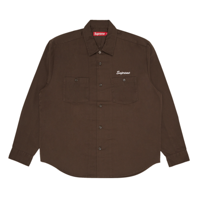 Pre-owned Supreme American Psycho Work Shirt 'brown'